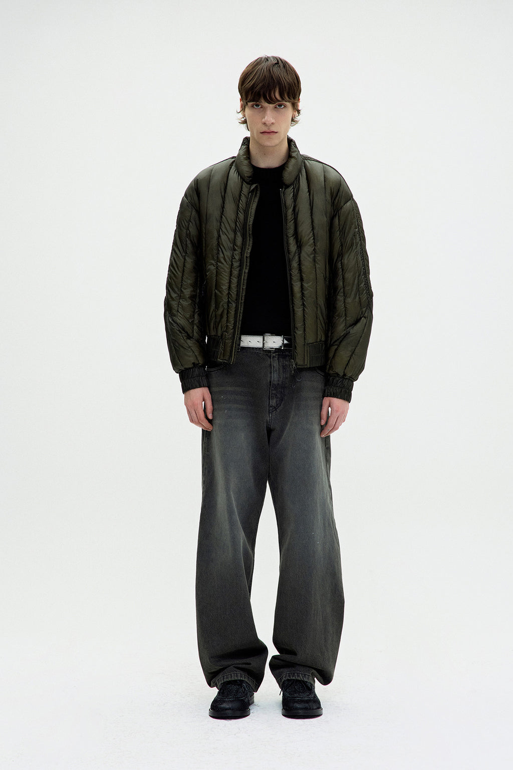 Coor - Quilted Soft Shell Shawl Collar Jumper (Khaki Green) product image 2 | TRAB K-Fashion Australia