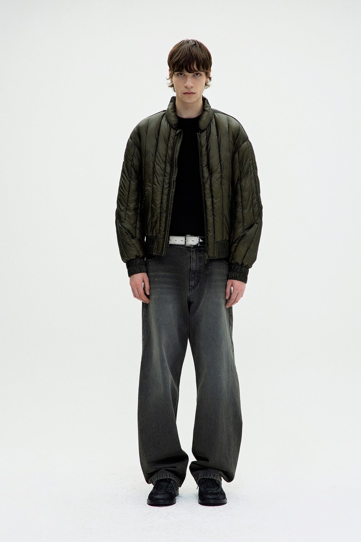Coor - Quilted Soft Shell Shawl Collar Jumper (Khaki Green) product image 2 | TRAB K-Fashion Australia