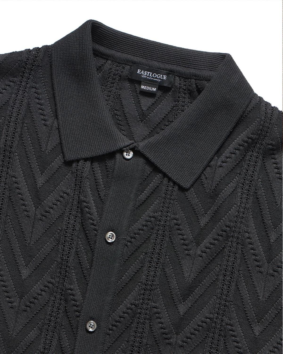 Eastlogue - Geometric Collar Half Cardigan (Charcoal) product image 7 | TRAB K-Fashion Australia