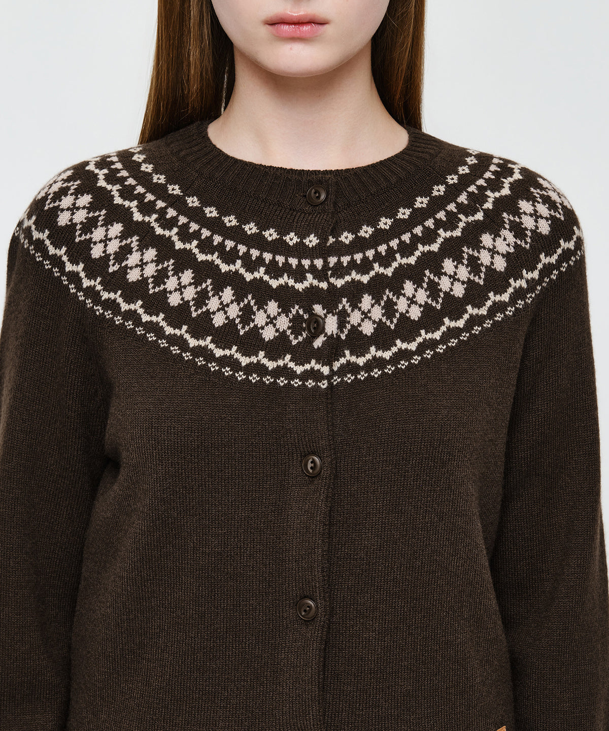 Marithe & Francois Girbaud - Small Classic Logo Nordic Cardigan Set Up (Brown) product image 4 | TRAB K-Fashion Australia