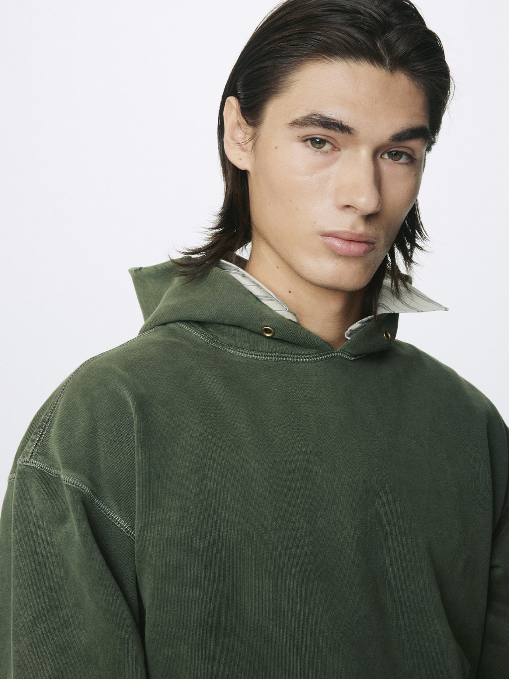 Tonywack - Garment Dyed Raw Edge Hoodie (Faded Green) product image 6 | TRAB K-Fashion Australia
