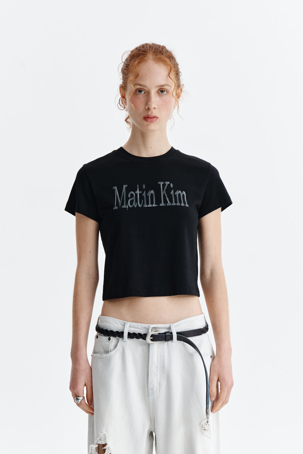 Matin Kim - Pattern Artwork Logo Crop Top (Black) product image 10 | TRAB K-Fashion Australia