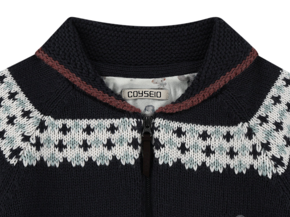 Coyseio - Mossy Cowichan Knit Jacket (Navy) product image 15 | TRAB K-Fashion Australia