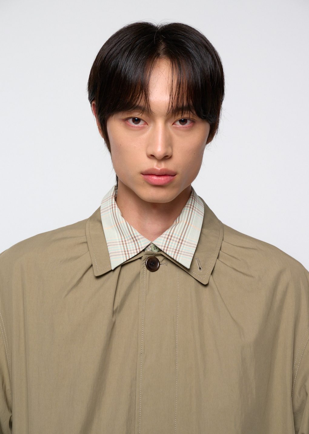 Amomento - Cotton nylon shirring coat (Khaki) product image 9 | TRAB K-Fashion Australia