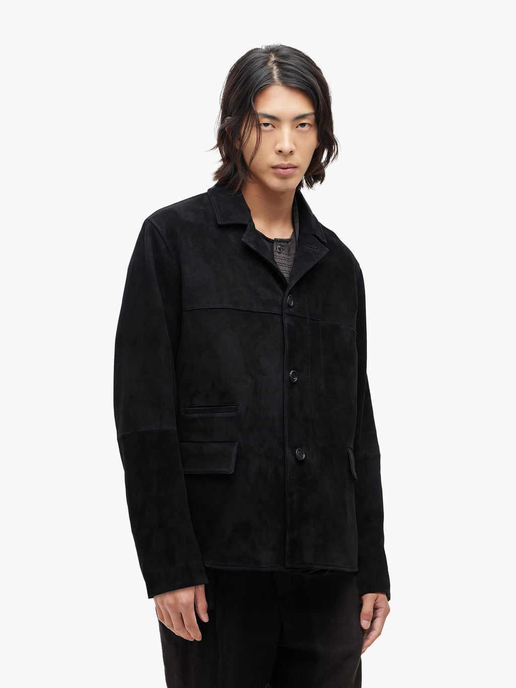 Jiyong Kim - Goat Suede Work Jacket (Black) product image 2 | TRAB K-Fashion Australia