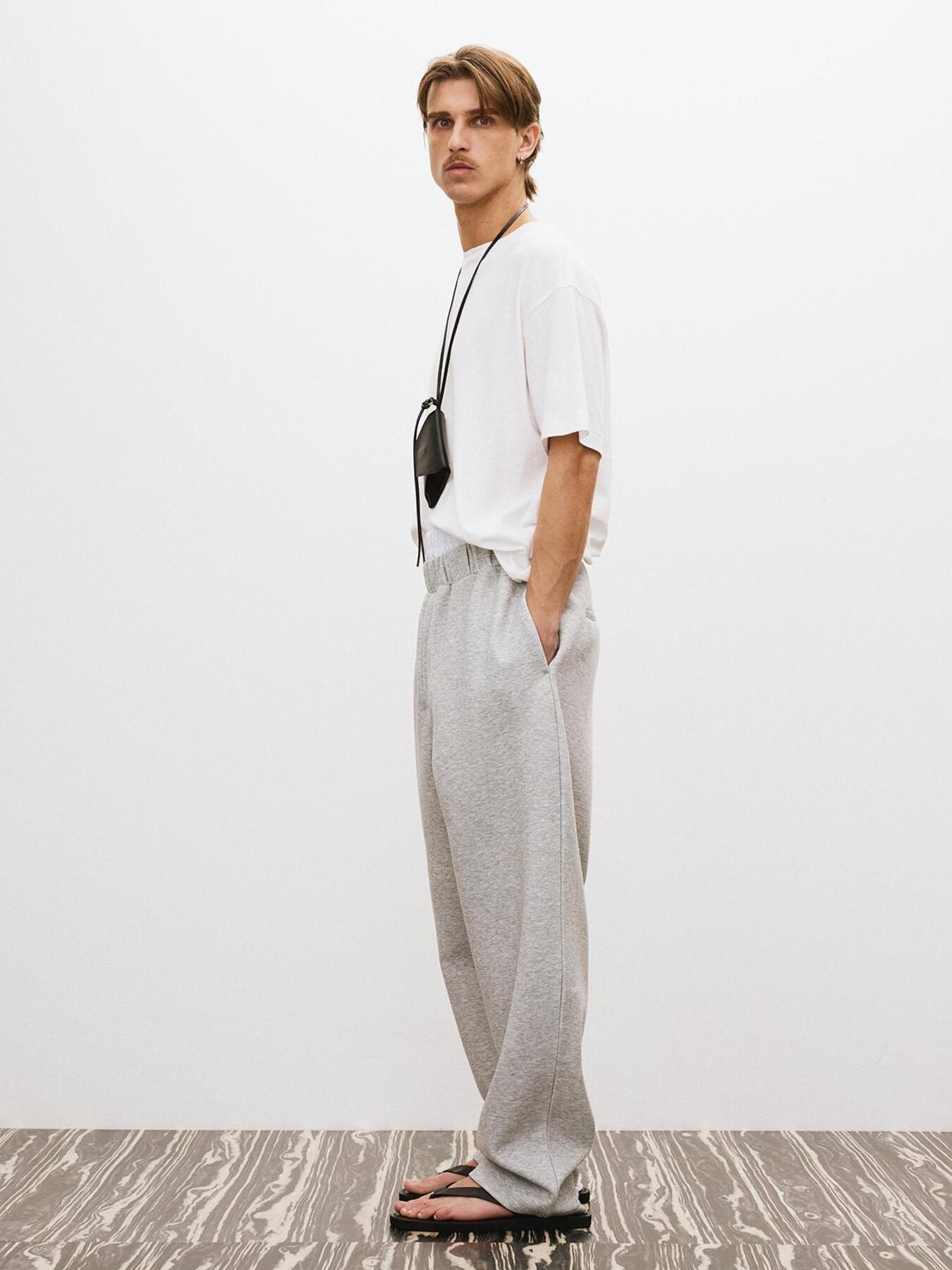 Recto - Wide Banding Loose Fit Sweat Pants (Melange Grey) product image 3 | TRAB K-Fashion Australia