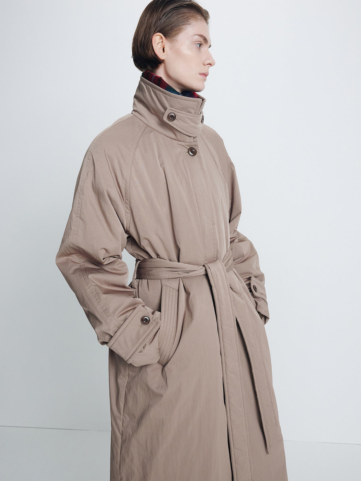 Tonywack - Tailored Trench Puffer Coat (Beige) product image 4 | TRAB K-Fashion Australia