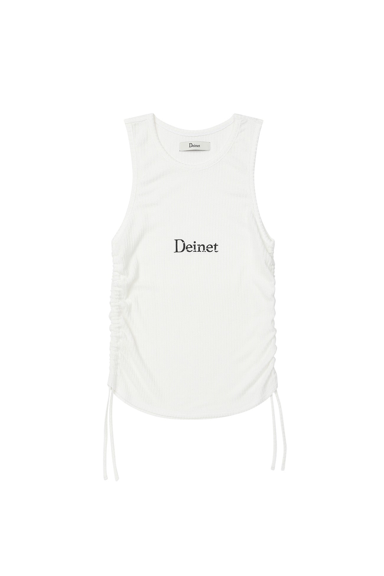 Deinet - Logo Shirring Sleeveless (White) product image 1 | TRAB K-Fashion Australia