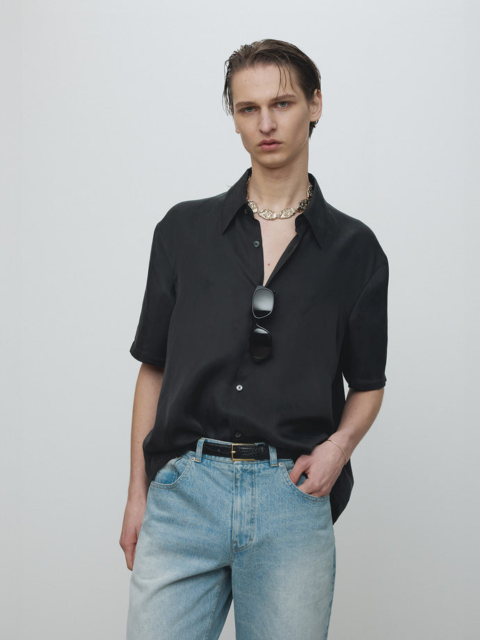 Tonywack - Fluid Cupro Shirt Japanese Fabric (Carbon) product image 5 | TRAB K-Fashion Australia