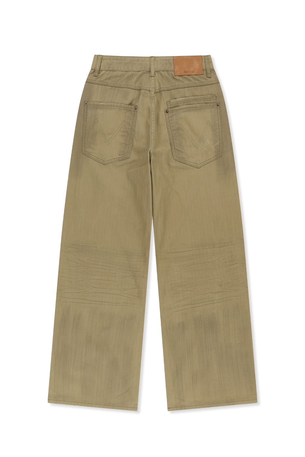 Matin Kim - Distressed Herringbone Wide Pants (Beige) product image 2 | TRAB K-Fashion Australia