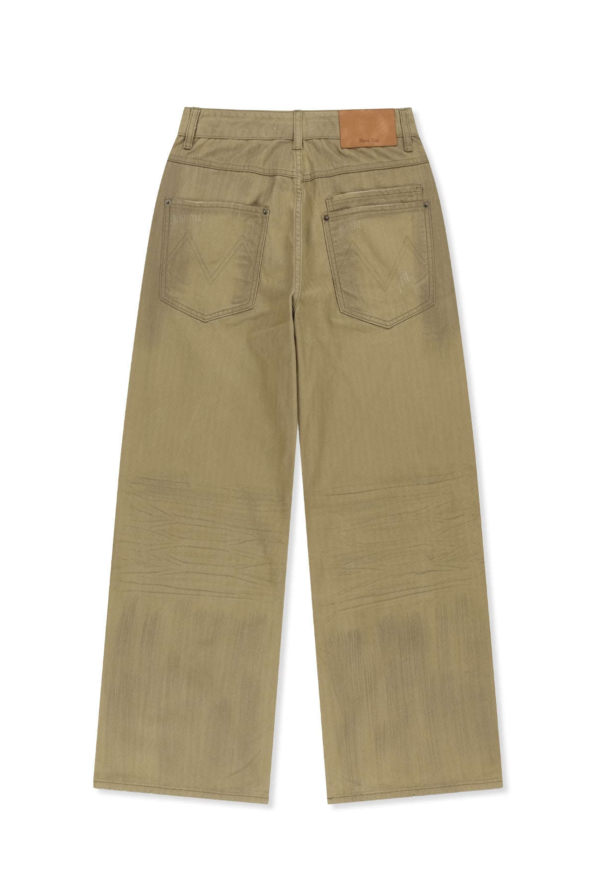 Matin Kim - Distressed Herringbone Wide Pants (Beige) product image 2 | TRAB K-Fashion Australia