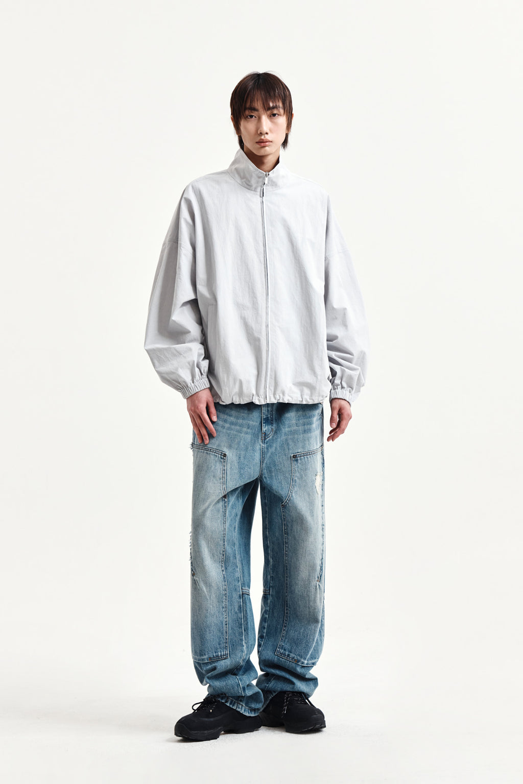 Matin Kim - Back Logo High Neck Jumper (Light Grey) product image 15 | TRAB K-Fashion Australia