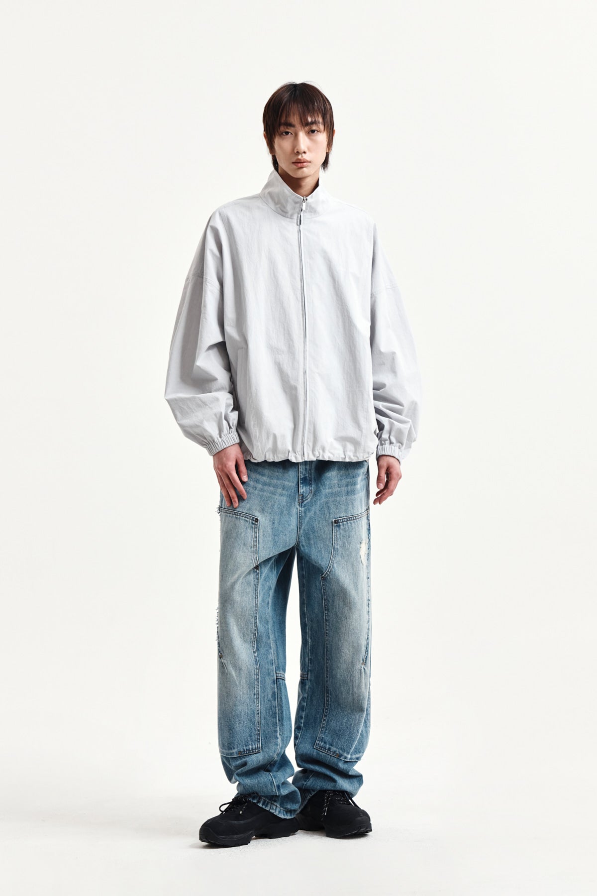 Matin Kim - Back Logo High Neck Jumper (Light Grey) product image 15 | TRAB K-Fashion Australia