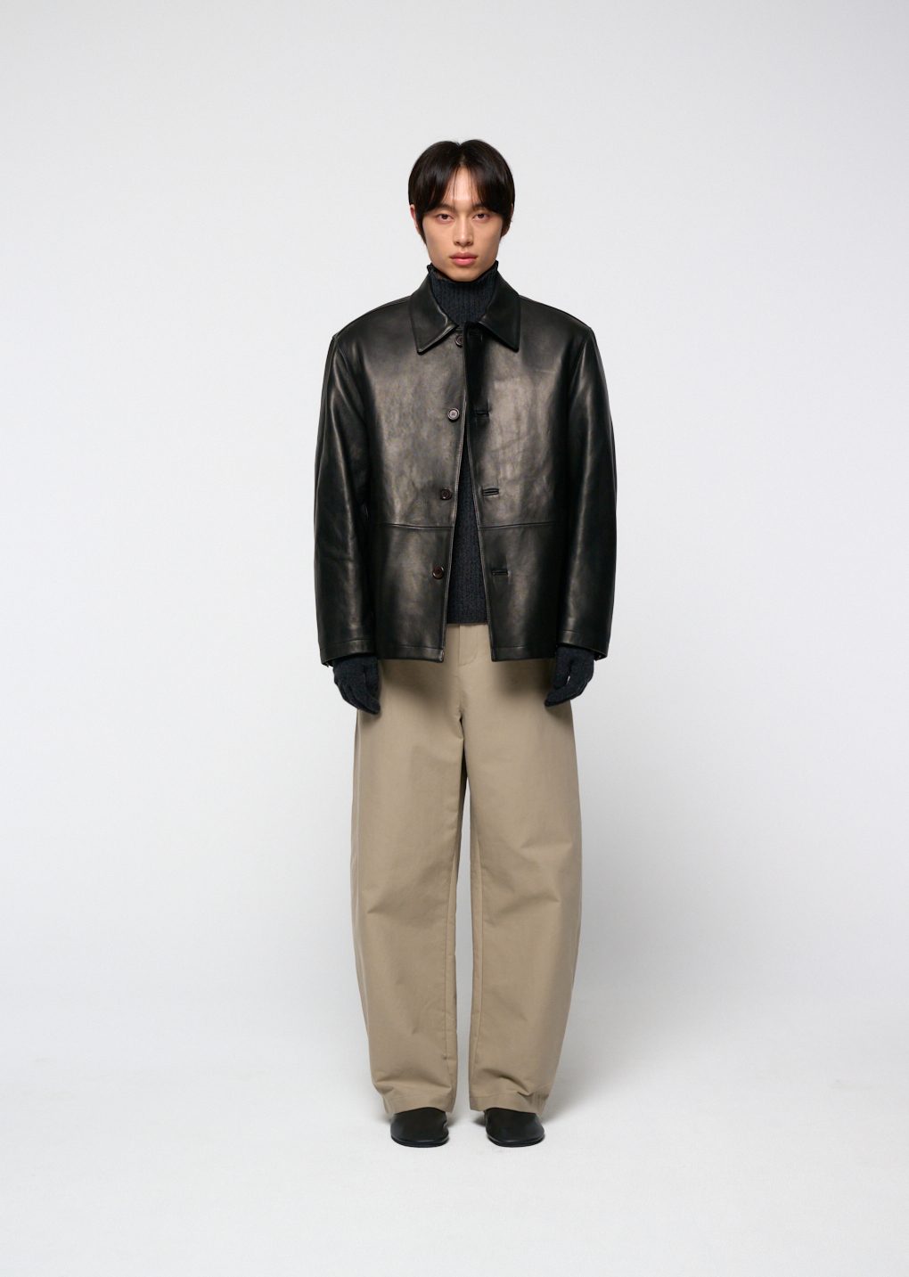 Amomento - Lambskin mid jacket (Black) product image 2 | TRAB K-Fashion Australia