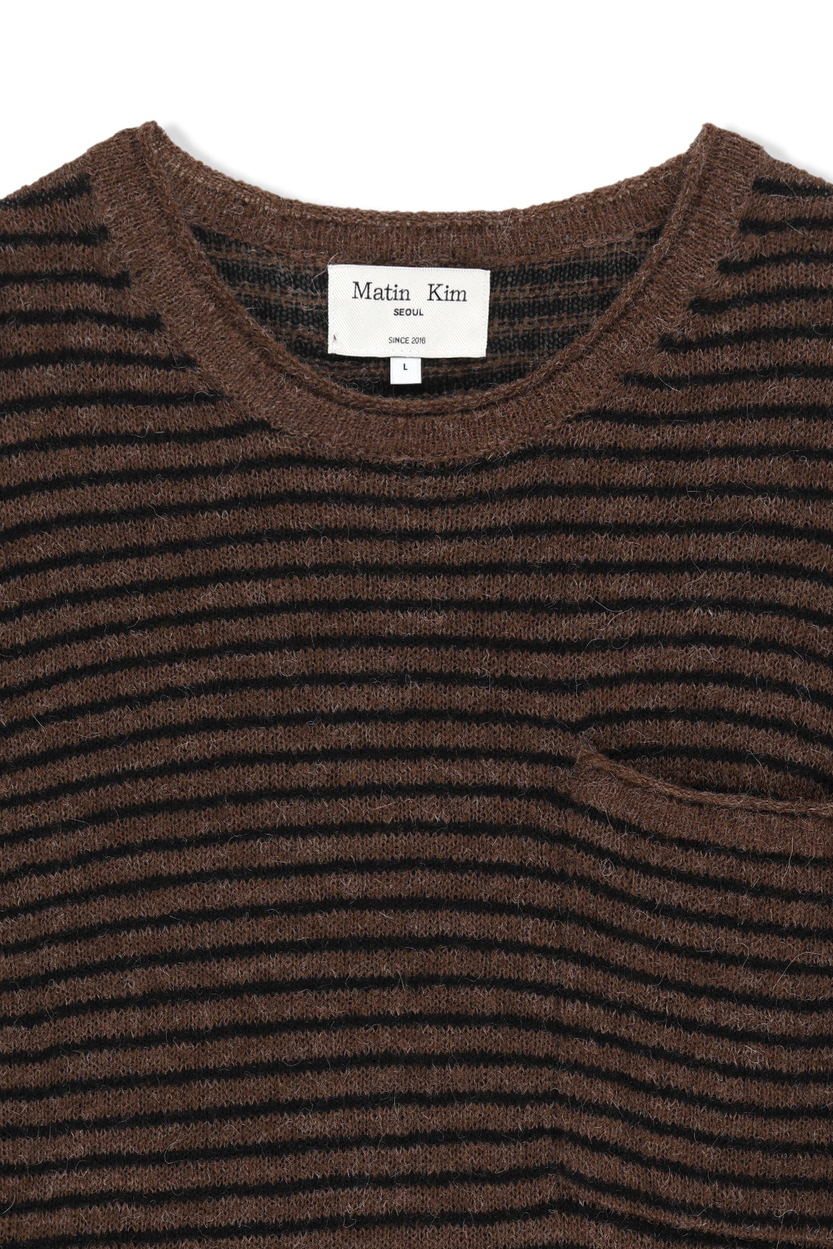 Matin Kim - Multi Stripe Alpaca Blended Knit Pullover (Brown) product image 3 | TRAB K-Fashion Australia