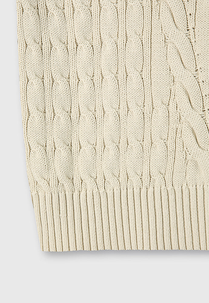 Tonywack - Cotton Twist V-Cable Knit Vest (Natural) product image 5 | TRAB K-Fashion Australia