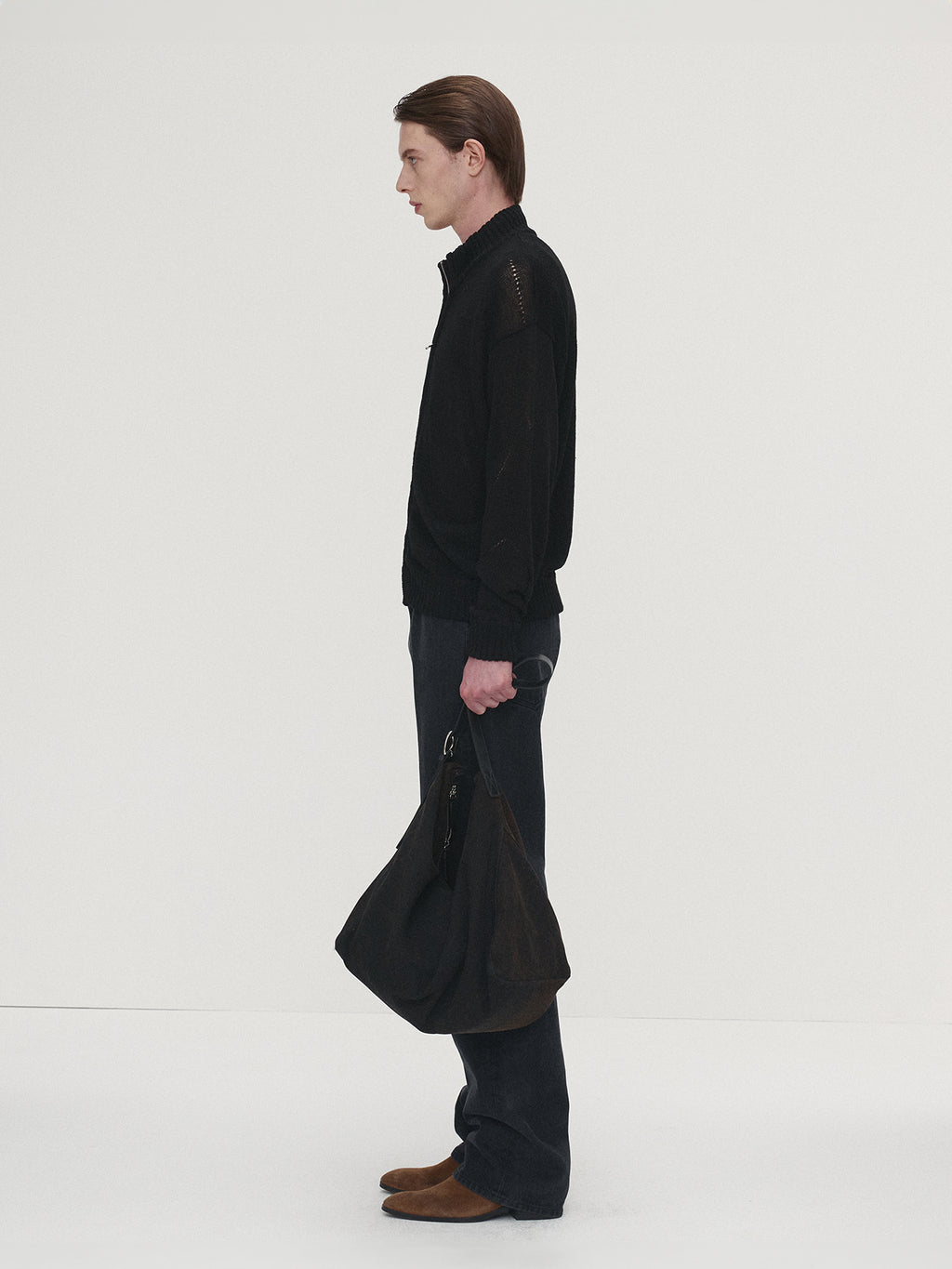 Tonywack - Linen Full Zip Knitted Jumper (Black) product image 3 | TRAB K-Fashion Australia