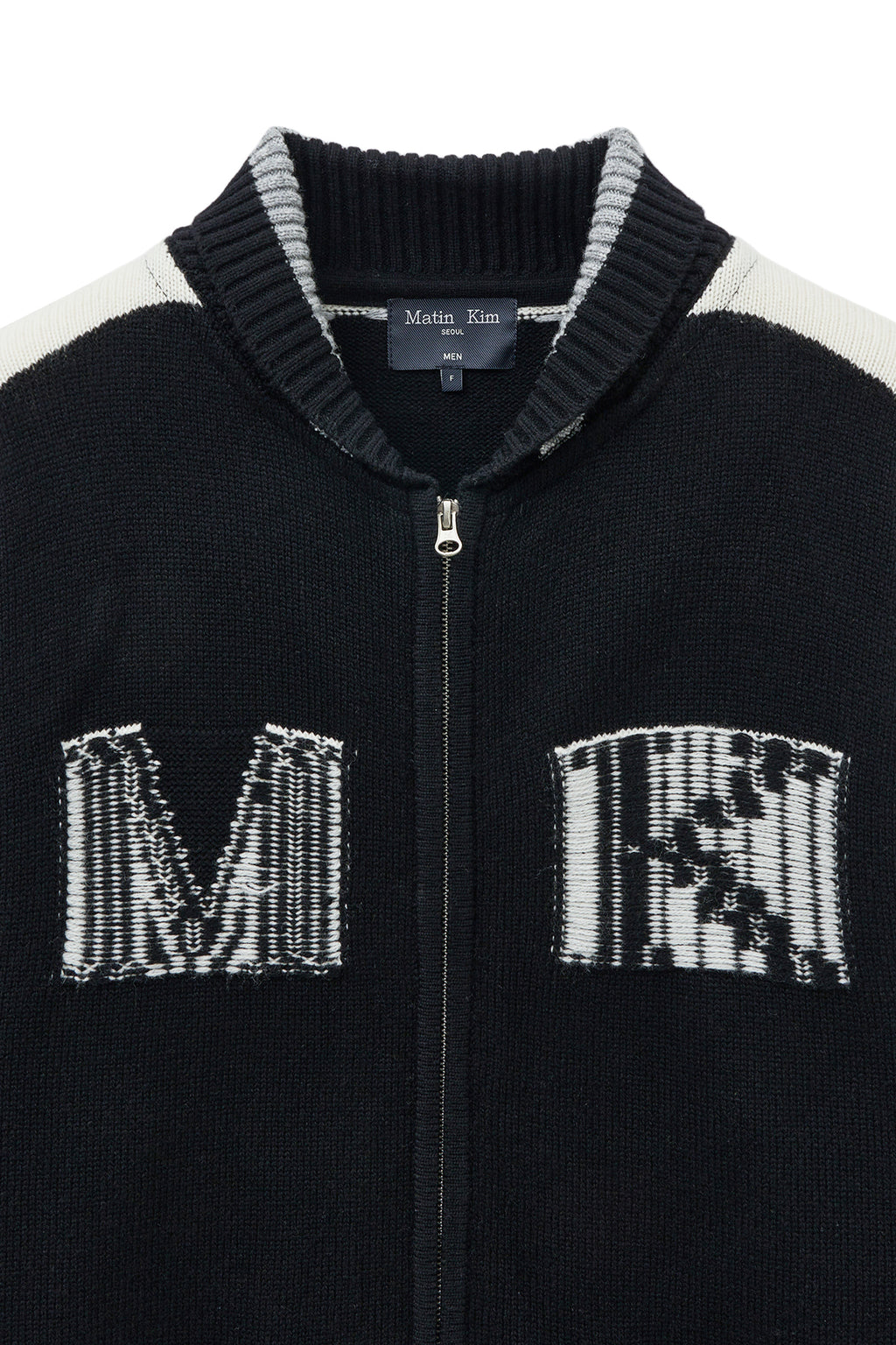Matin Kim - Matin Kim Initial Knit Zip Up (Black) product image 3 | TRAB K-Fashion Australia