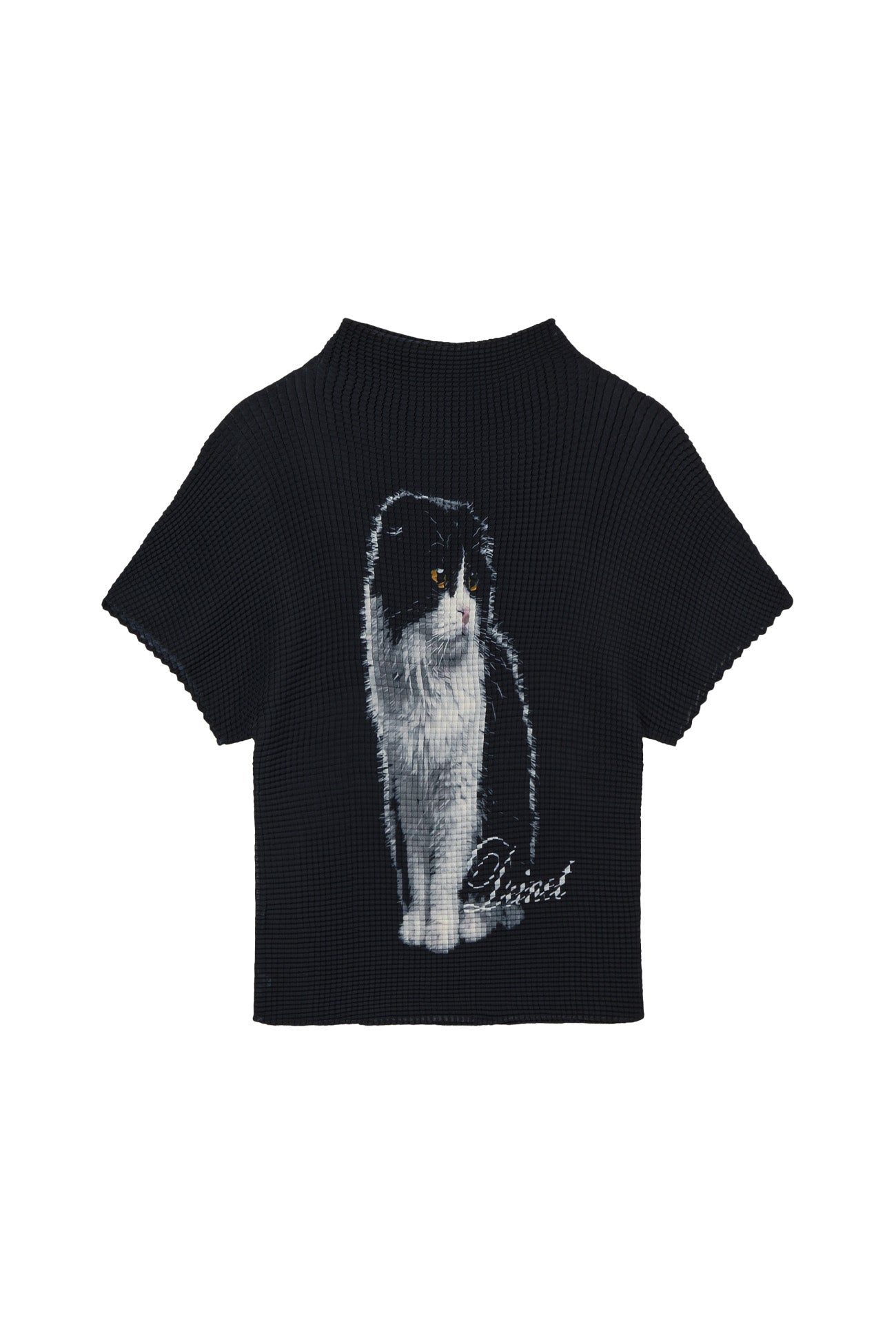 Deinet - Pleated Graphic T-Shirt (Black) product image 1 | TRAB K-Fashion Australia