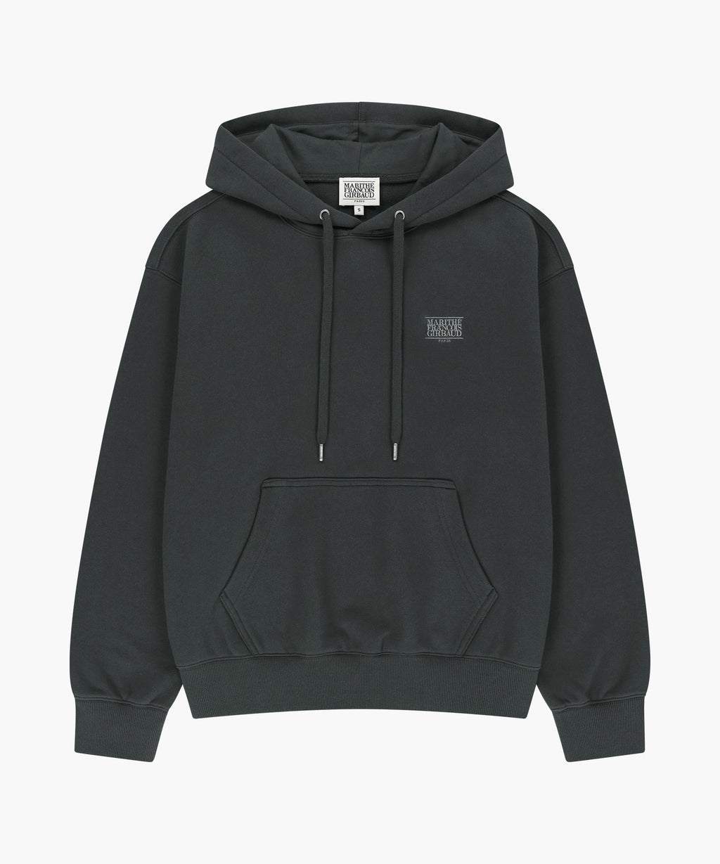 Marithe & Francois Girbaud - Small Classic Logo Oversized Hoodie (brushed) (Charcoal) product image 5 | TRAB K-Fashion Australia
