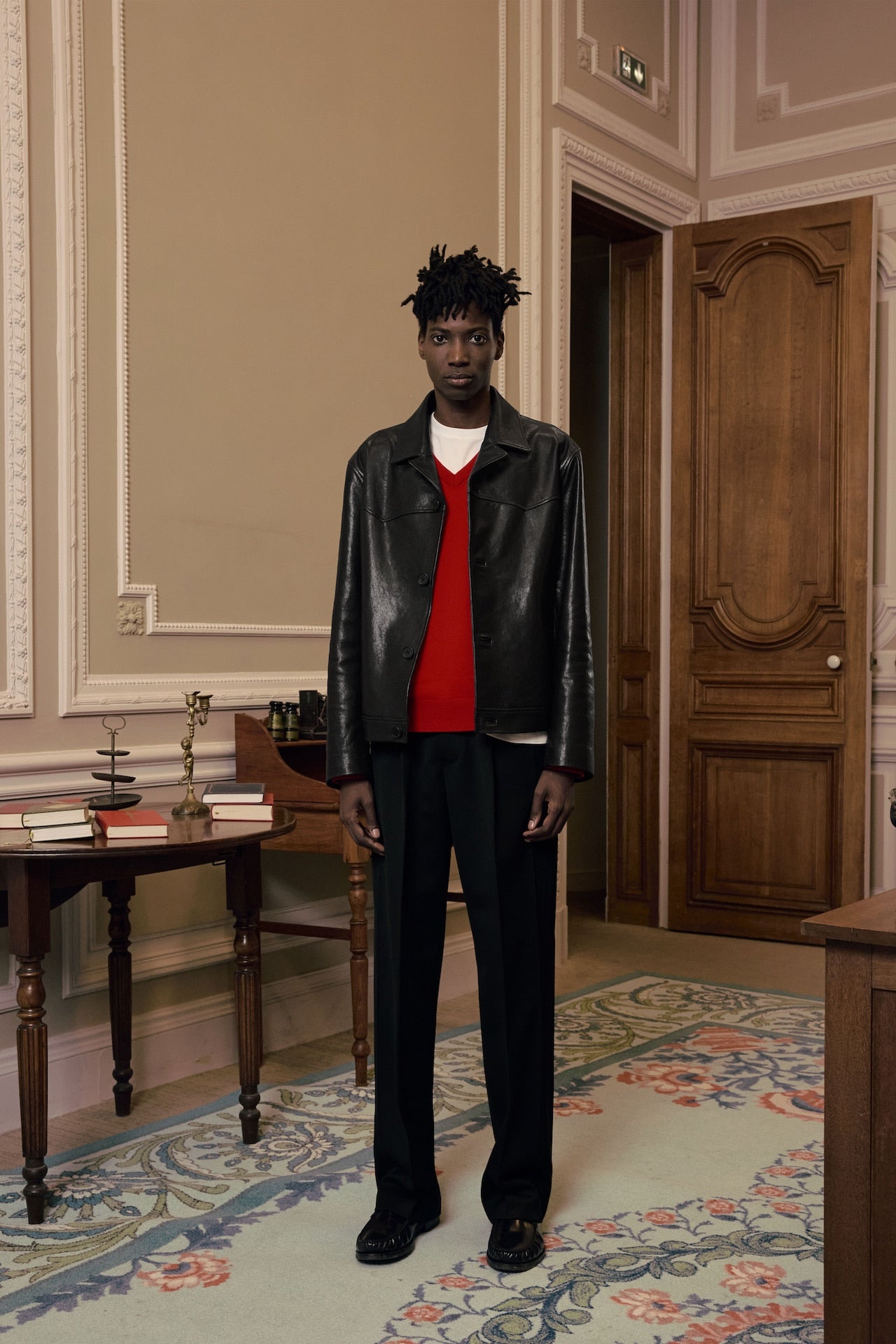 STU - Pin Tuck V-neck Knit (Red) product image 7 | TRAB K-Fashion Australia