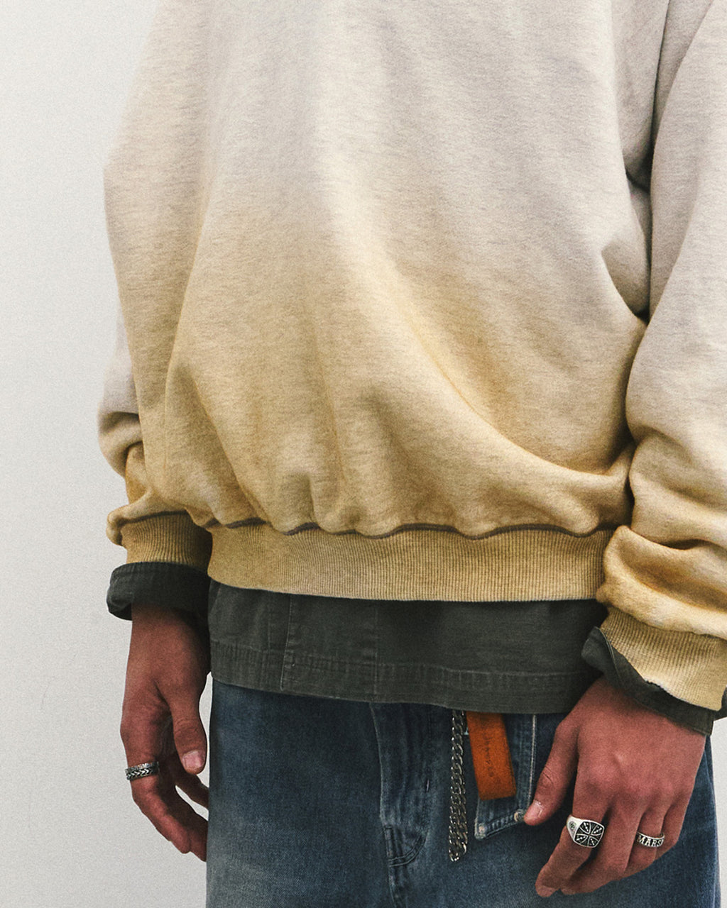 Eastlogue - Athletic Cut Out Zip-up Sweat (Oatmeal) product image 3 | TRAB K-Fashion Australia