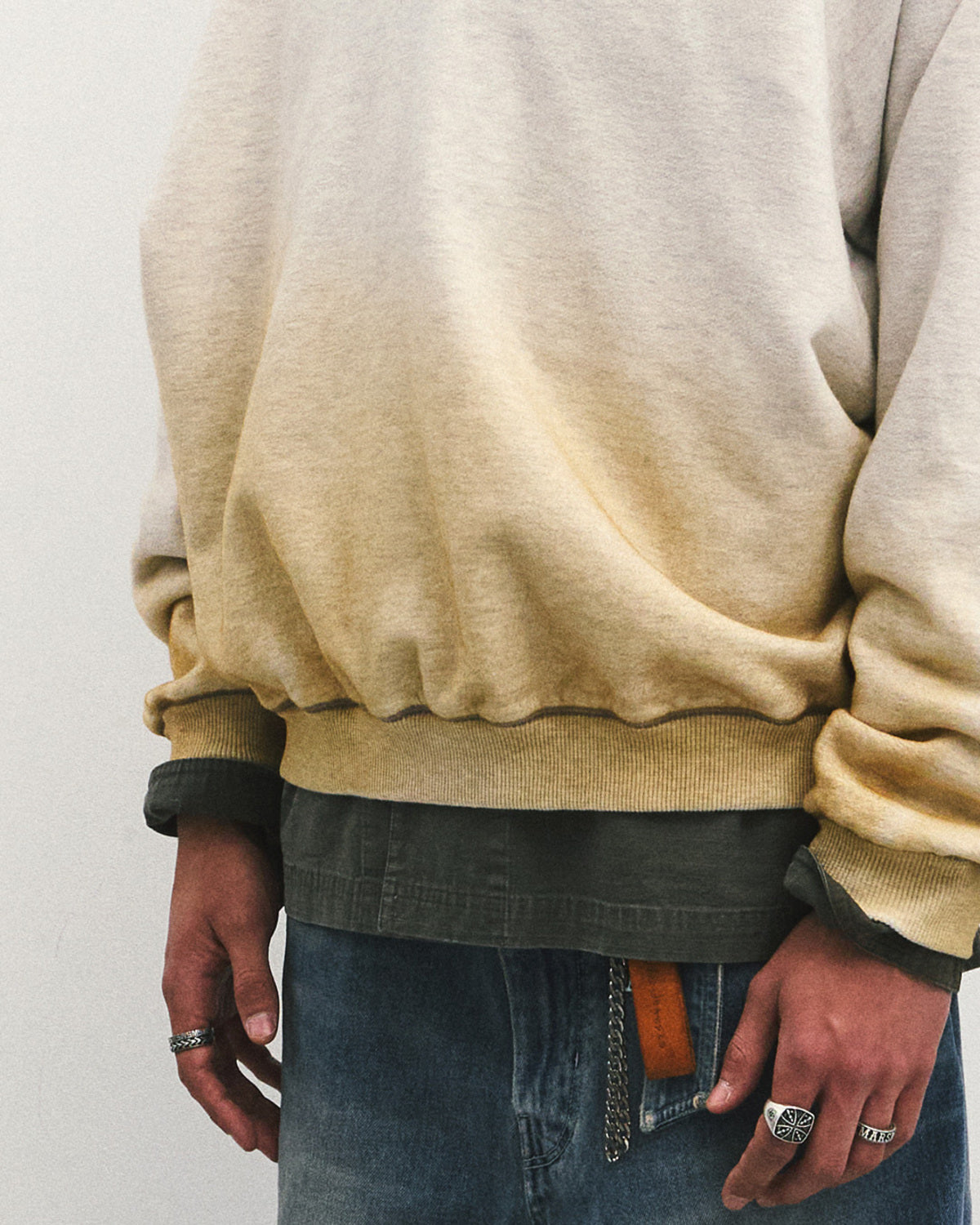 Eastlogue - Athletic Cut Out Zip-up Sweat (Oatmeal) product image 3 | TRAB K-Fashion Australia