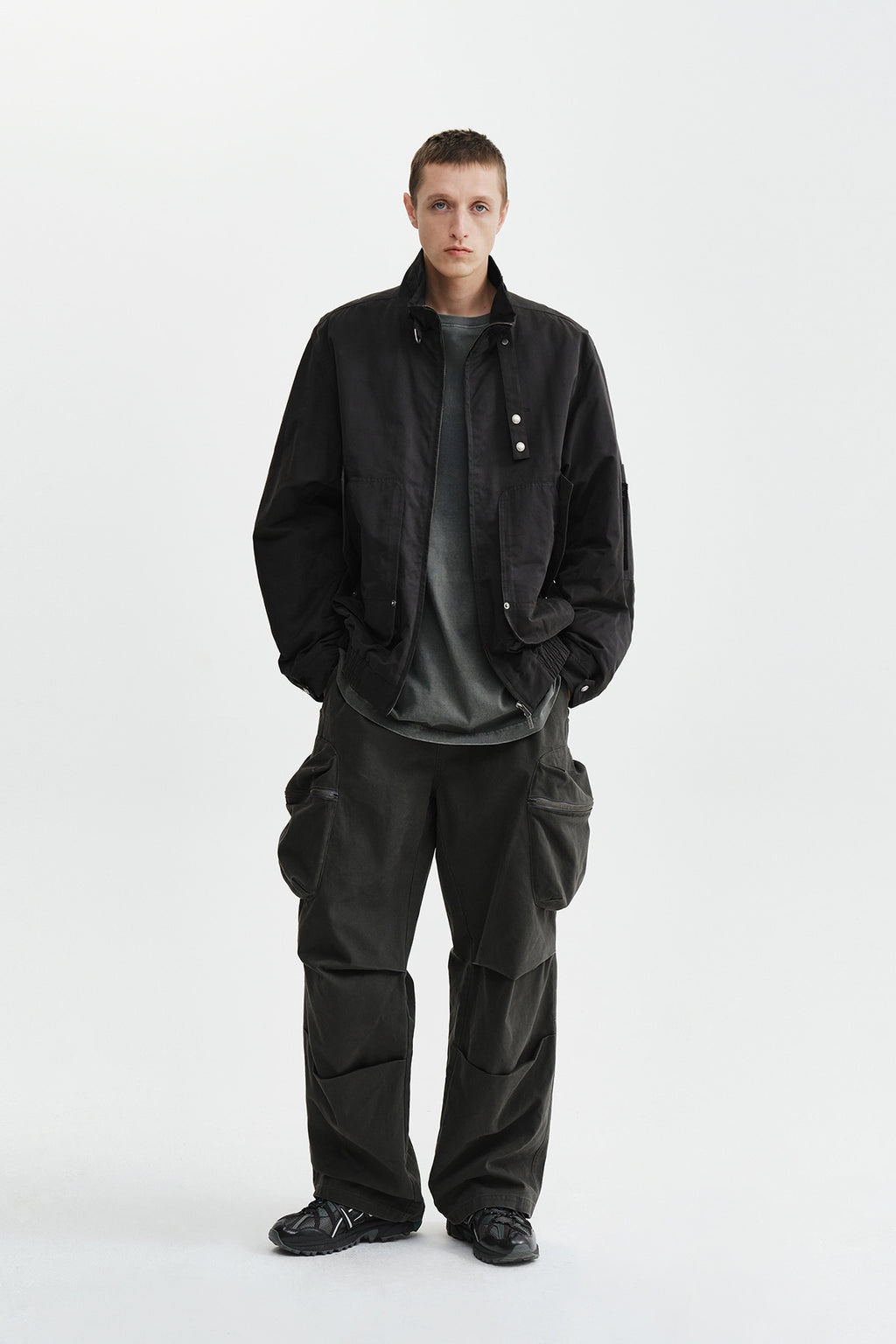 Matin Kim - Buckle High Neck Utility Jumper (Charcoal) product image 11 | TRAB K-Fashion Australia