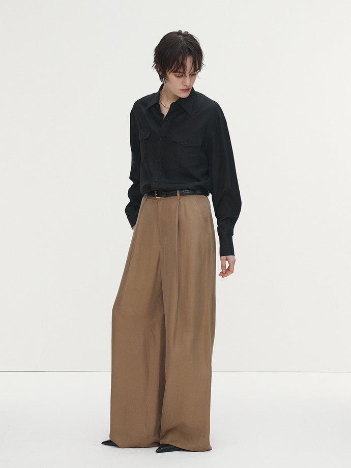 Tonywack - Silk Double Pocket Shirt (Black) product image 2 | TRAB K-Fashion Australia