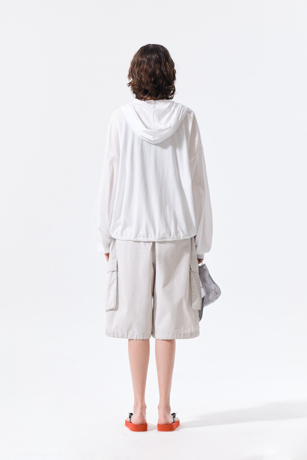Matin Kim - Matin 16 Applique Logo Hoody Zip Up (White) product image 8 | TRAB K-Fashion Australia