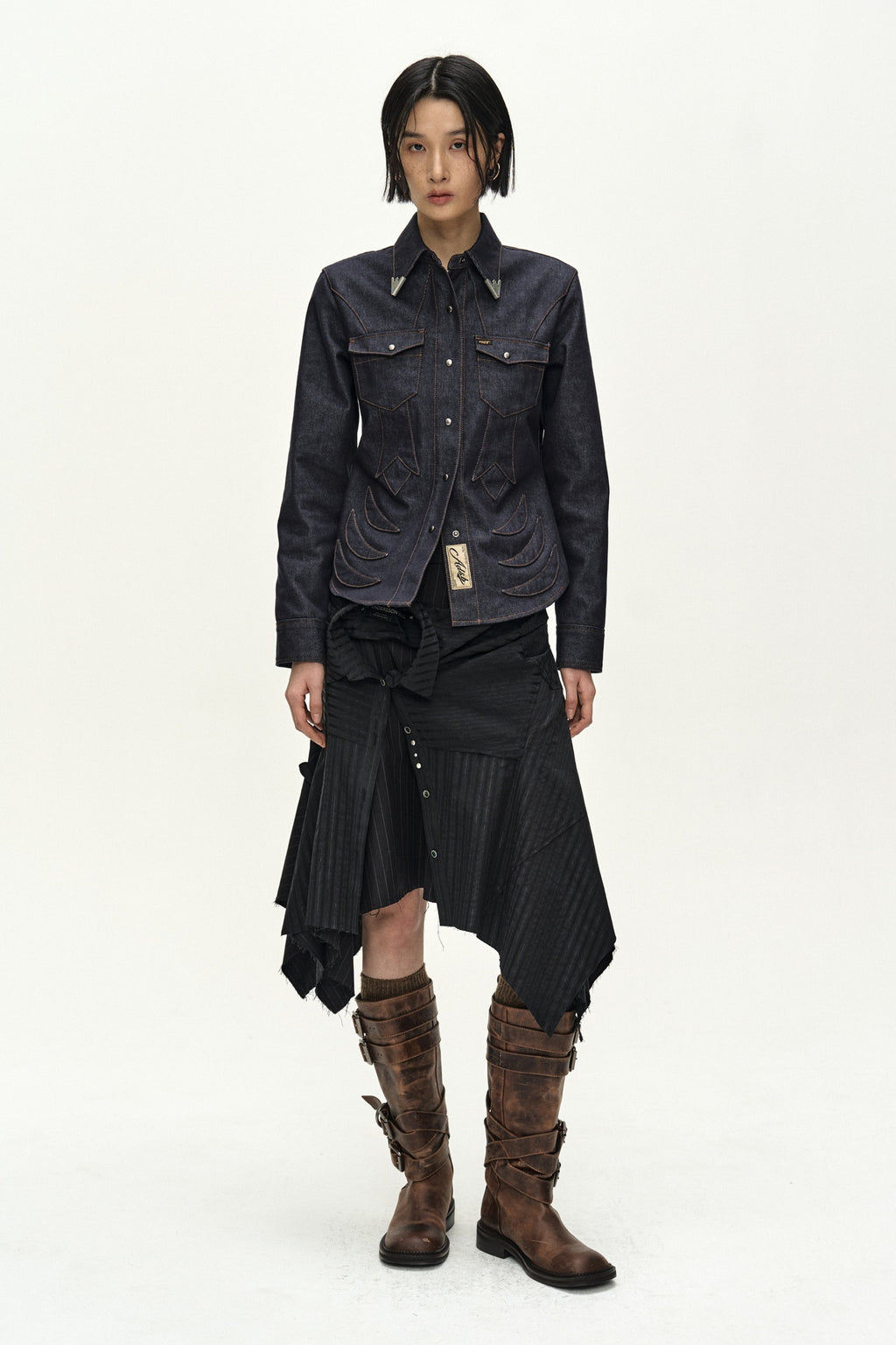 Andersson Bell - Western Patched Shirt (indigo) (Indigo) product image 2 | TRAB K-Fashion Australia