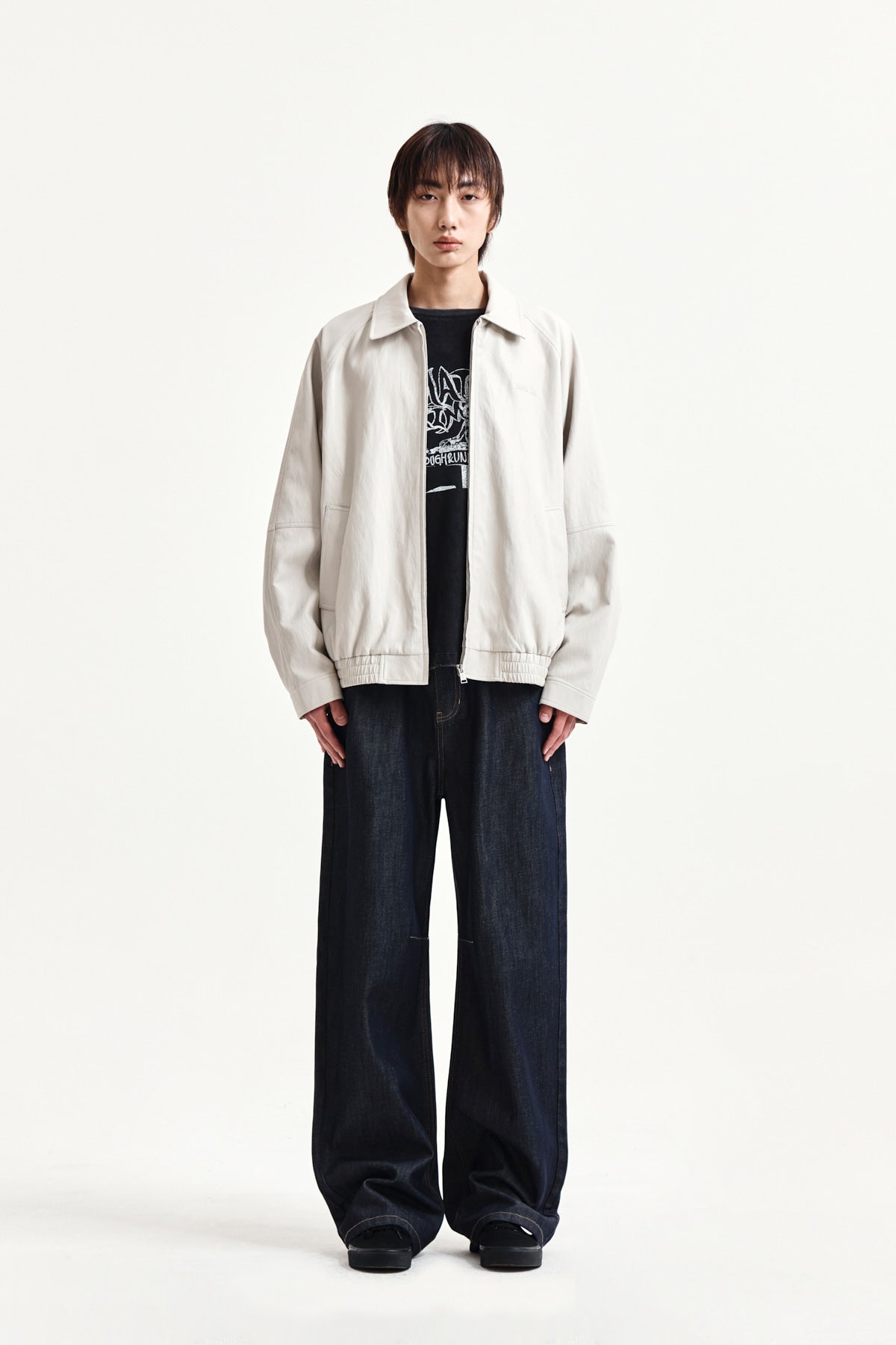 Matin Kim - Dart Point Denim Pants (Dark Navy) product image 10 | TRAB K-Fashion Australia
