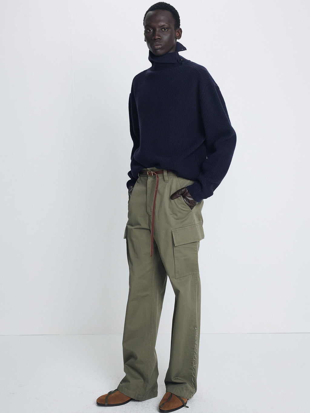 Tonywack - Ribbed Wool Side-Button Turtleneck (Midnight) product image 2 | TRAB K-Fashion Australia