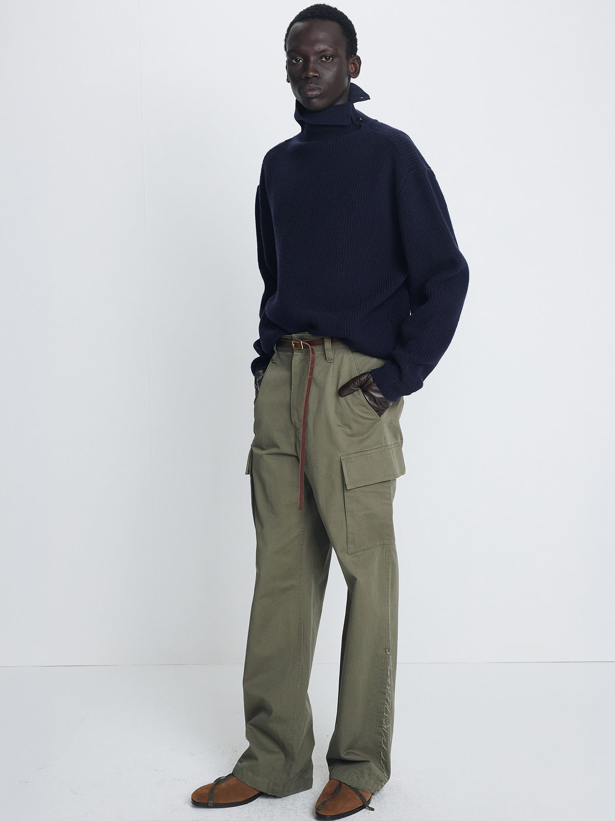 Tonywack - Ribbed Wool Side-Button Turtleneck (Midnight) product image 2 | TRAB K-Fashion Australia