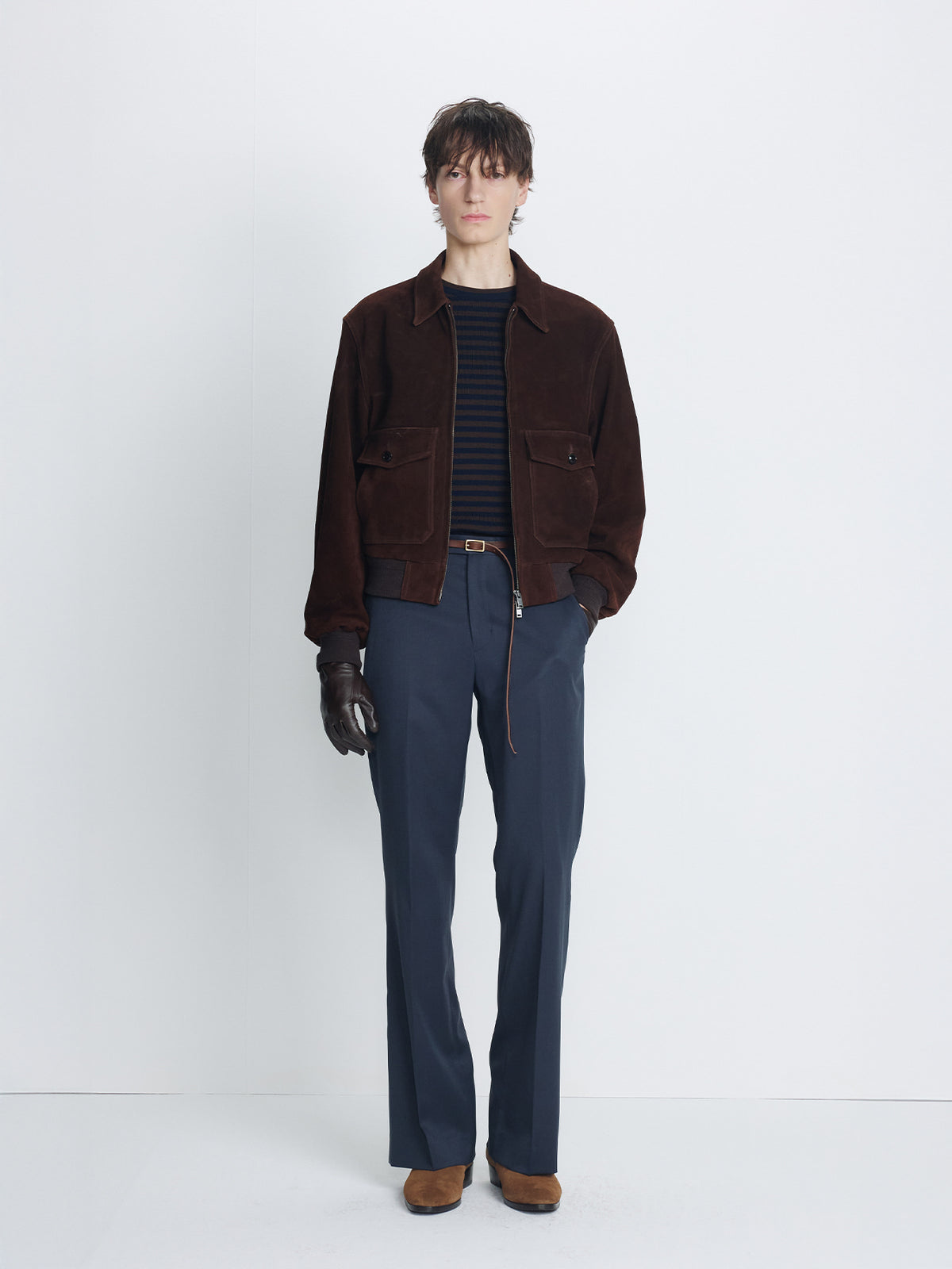 Tonywack - Split Suede Patch Pocket Blouson (Deep Brown) product image 1 | TRAB K-Fashion Australia