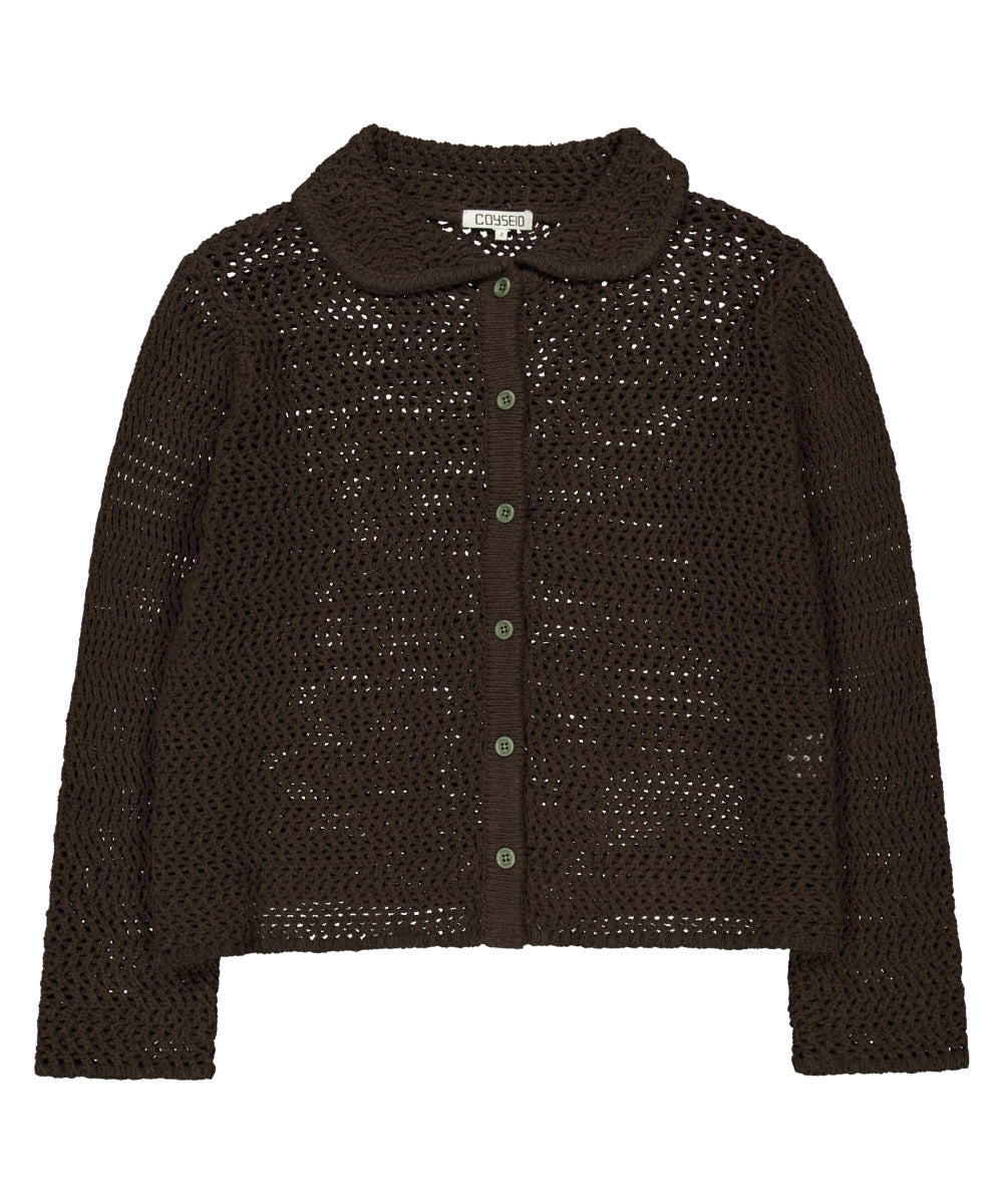 Coyseio - Net Knit Cardigan (Brown) product image 12 | TRAB K-Fashion Australia