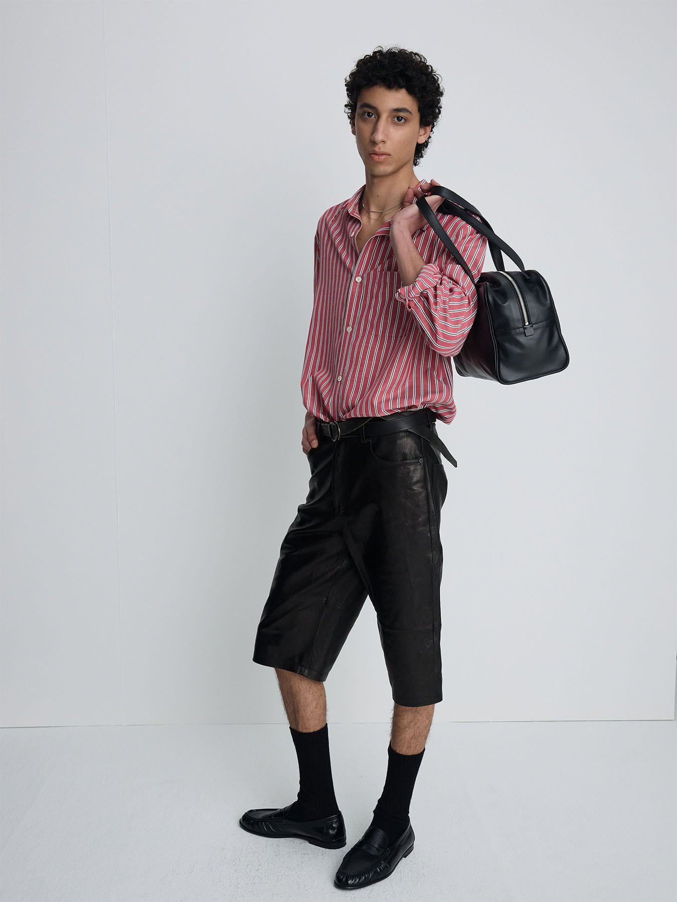 Tonywack - Striped Cotton Blend Shirt (Red Stripe) product image 1 | TRAB K-Fashion Australia