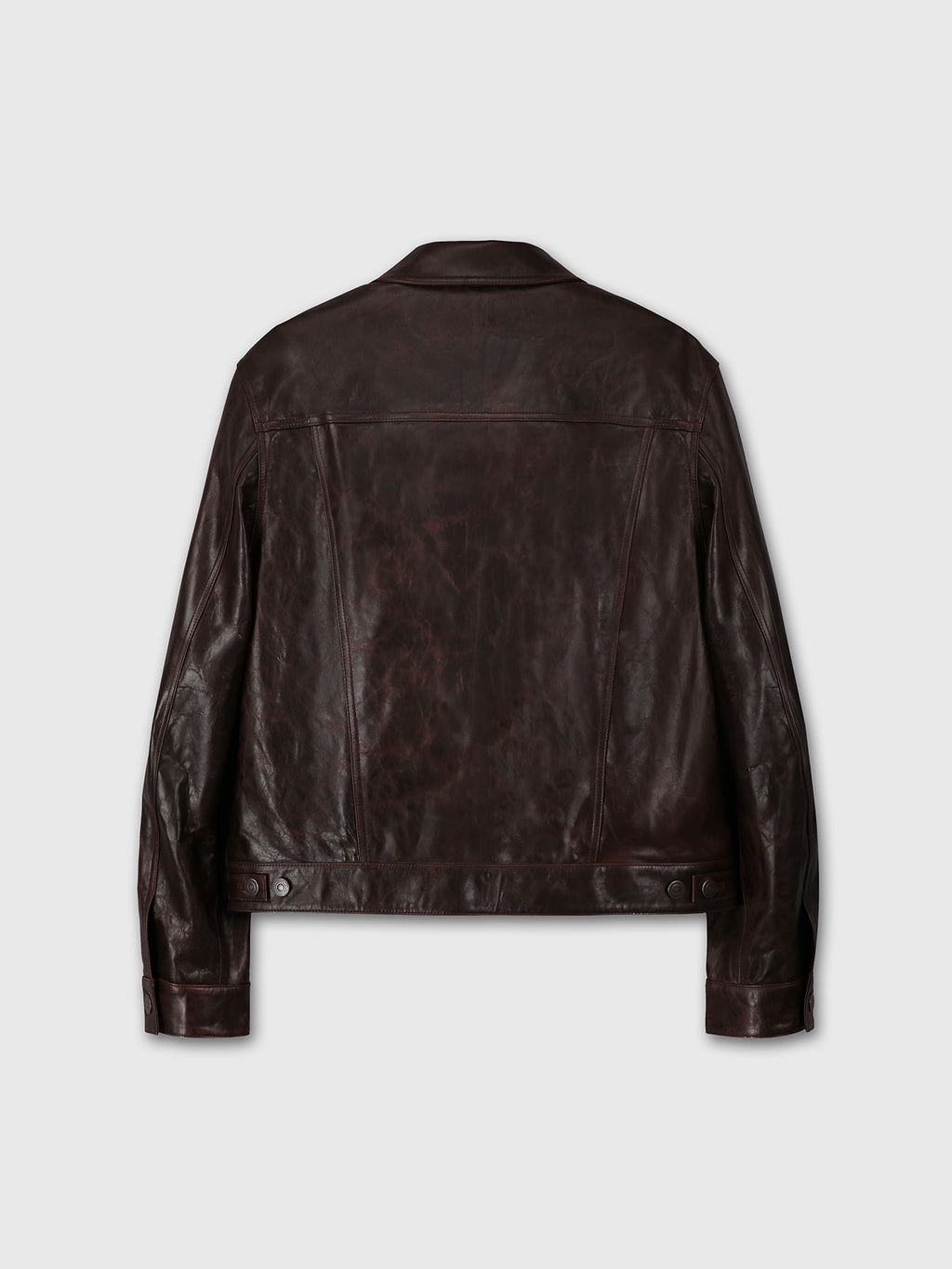 Tonywack - Aged Lamb Leather Trucker Jacket (Brown) product image 11 | TRAB K-Fashion Australia