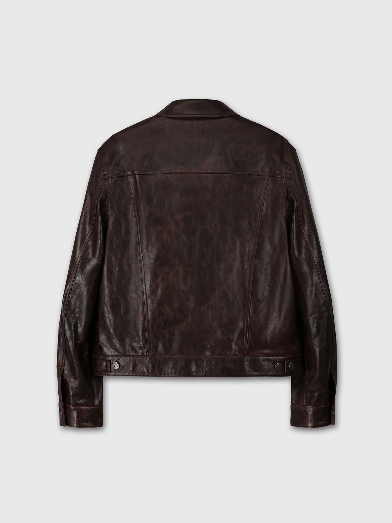 Tonywack - Aged Lamb Leather Trucker Jacket (Brown) product image 11 | TRAB K-Fashion Australia