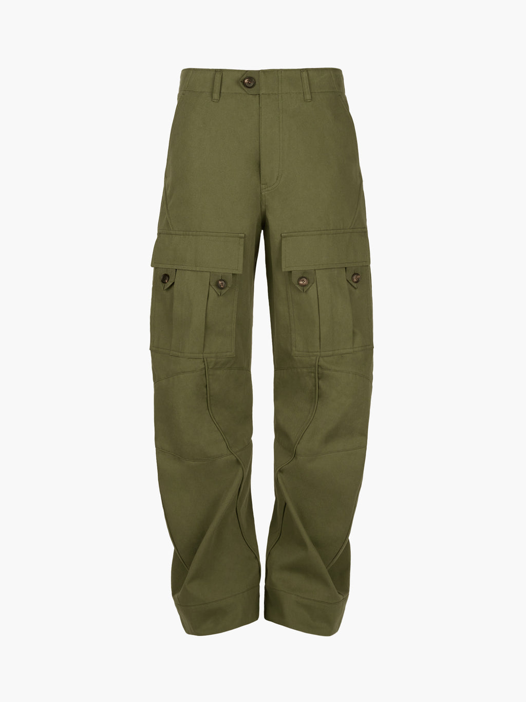 Jiyong Kim - Curved Multi-Pocket Trousers (Green) product image 6 | TRAB K-Fashion Australia
