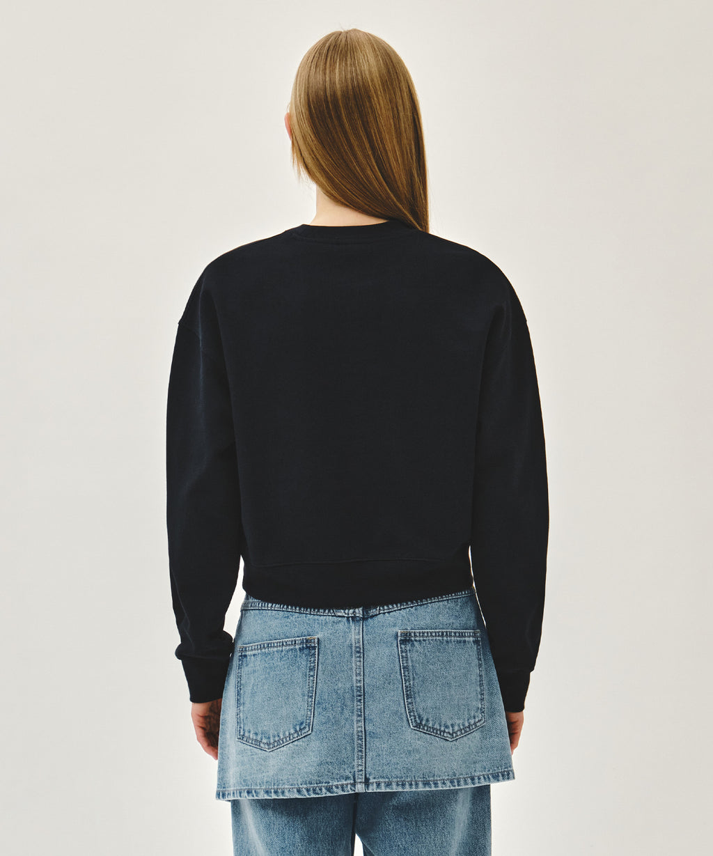 Marithe & Francois Girbaud - Classic Logo Crop Sweatshirt (Navy) product image 3 | TRAB K-Fashion Australia