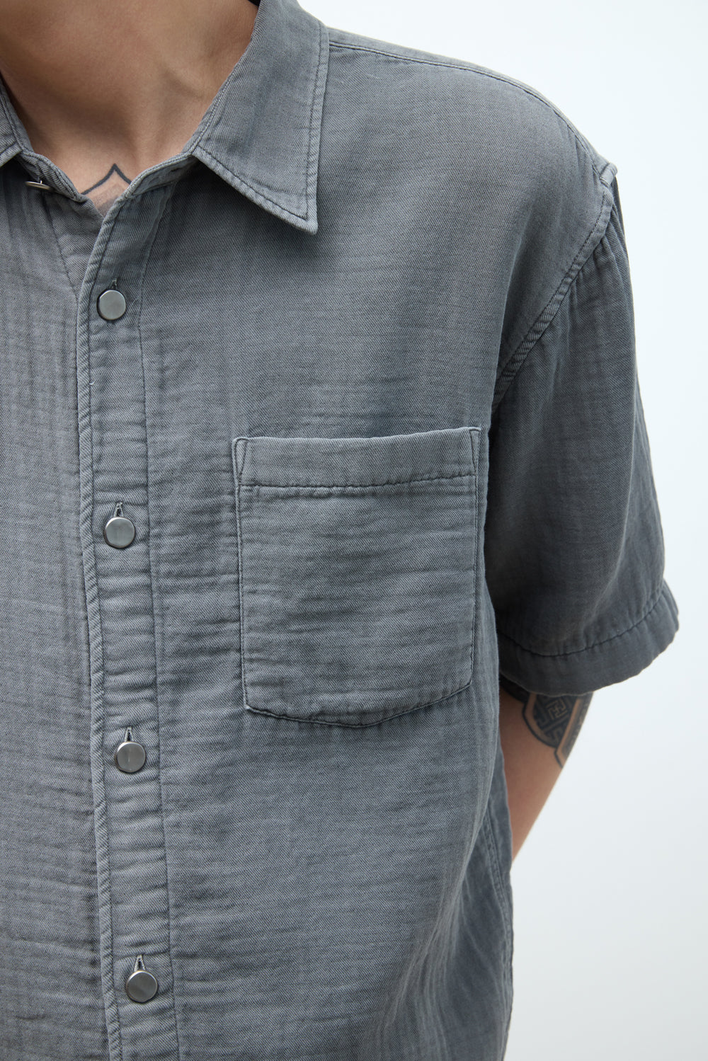 Hatchingroom - Loosed Shirt Double Face (Charcoal) product image 11 | TRAB K-Fashion Australia