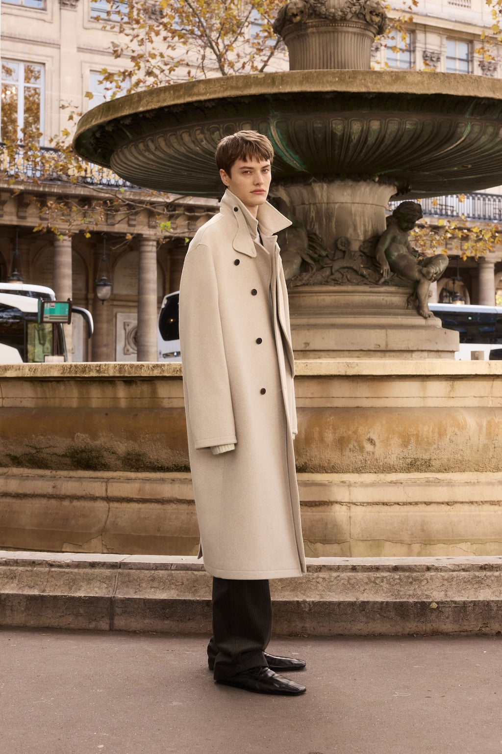 STU - Layered Lapel Coat In (Ivory) product image 3 | TRAB K-Fashion Australia