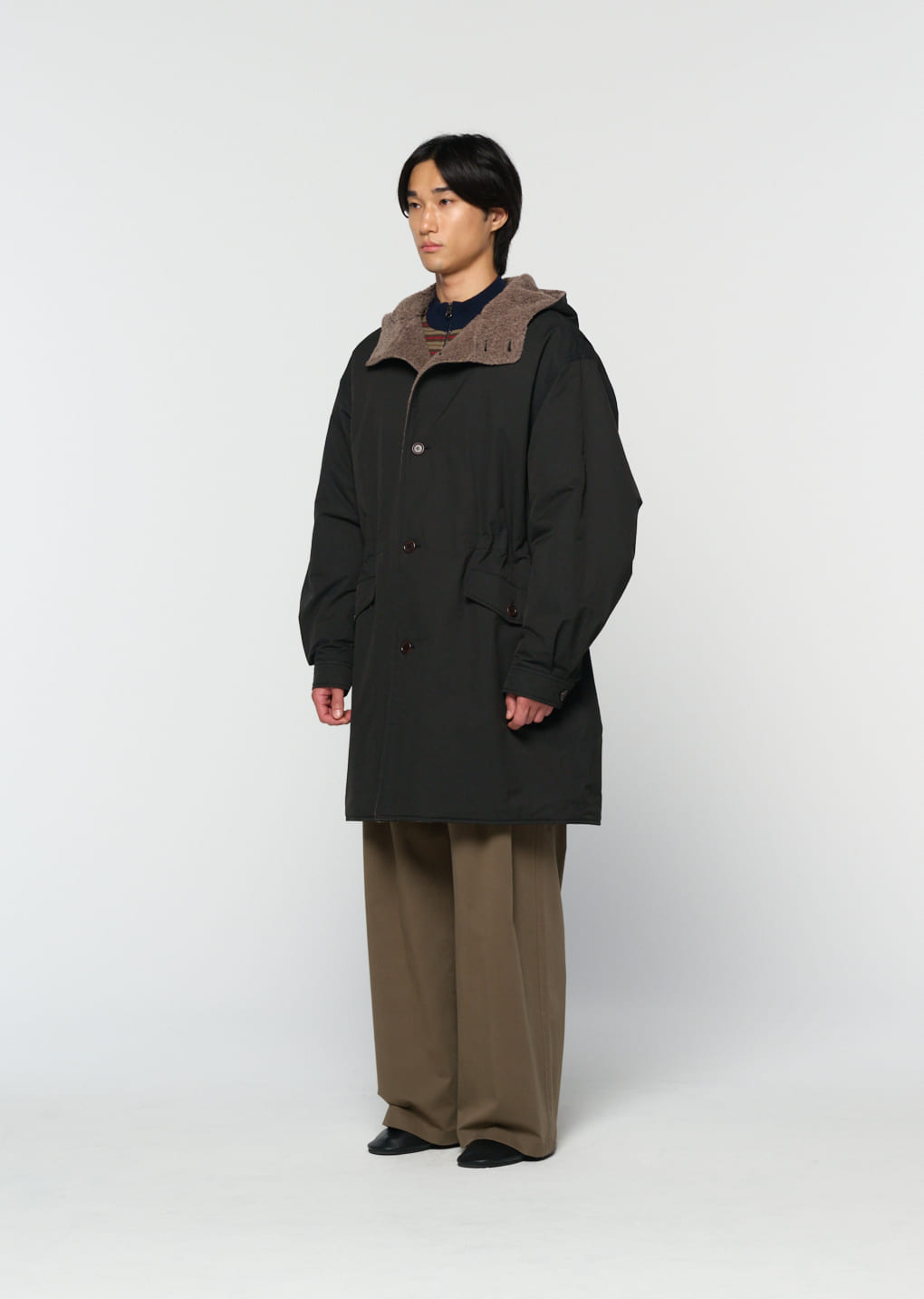 Amomento - padded shearling parka (Black) product image 3 | TRAB K-Fashion Australia