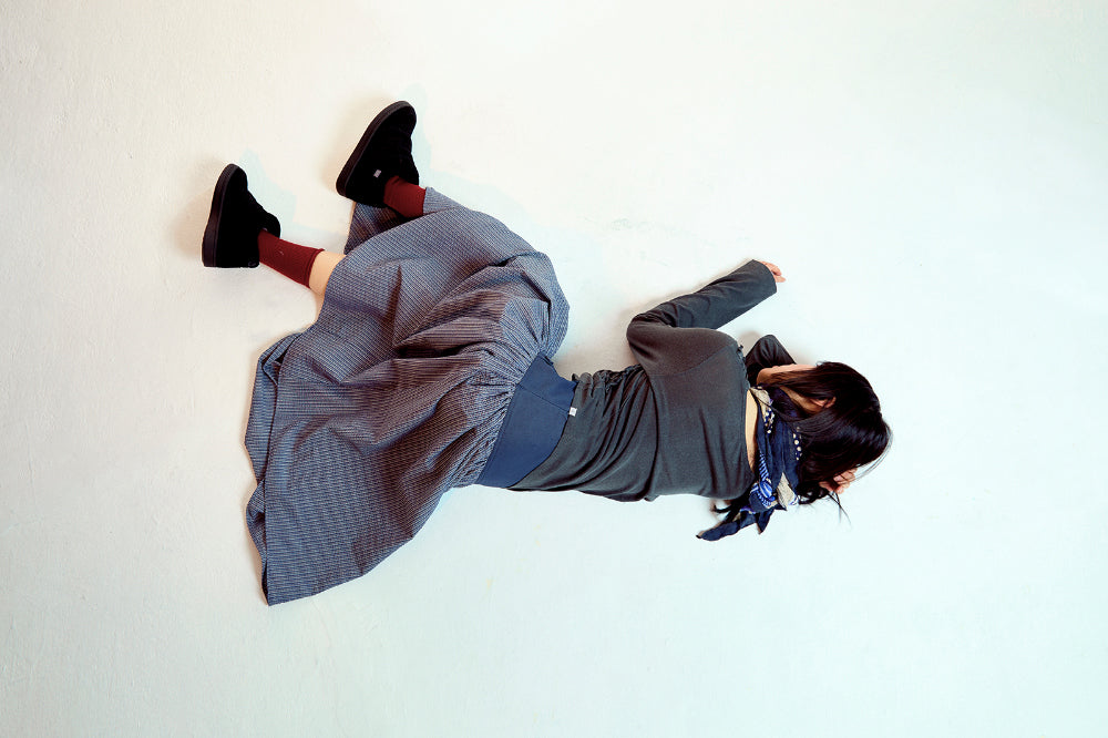 Coyseio - Double Button Stripe Skirt (Navy) product image 5 | TRAB K-Fashion Australia