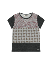 Coyseio - Flower Patchwork T-Shirt (Grey) product image 1 | TRAB K-Fashion Australia