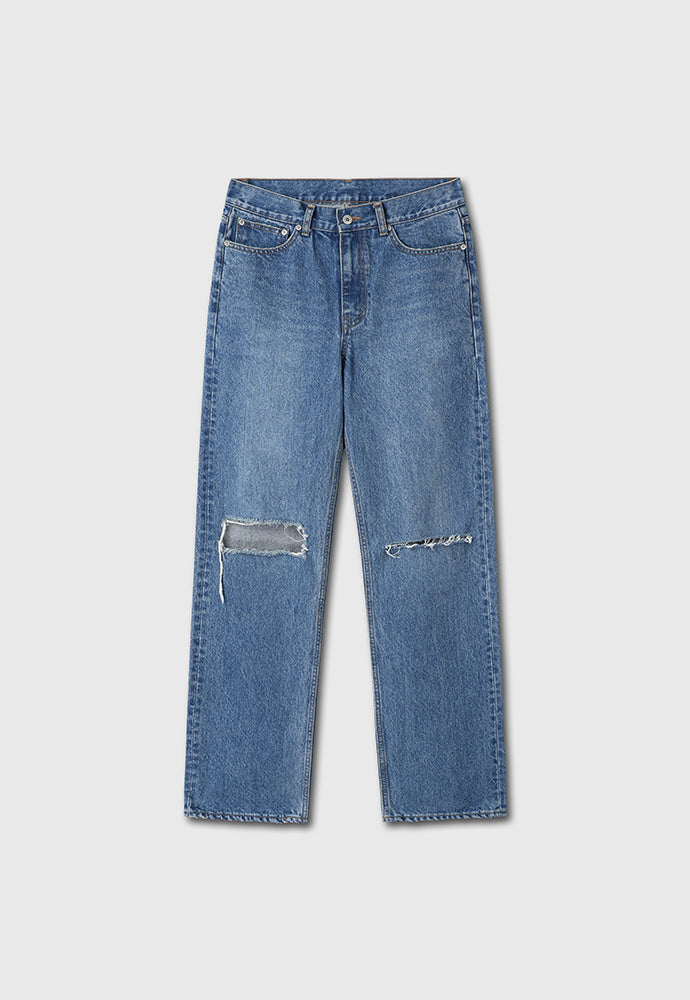 Tonywack - Straight-Leg Distressed Denim Jeans (Mid Blue) product image 6 | TRAB K-Fashion Australia