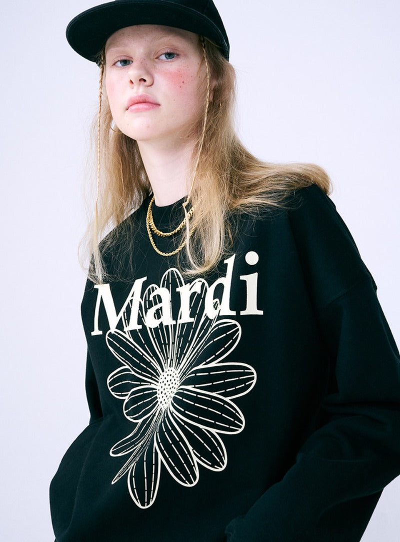 Mardi Mercredi - Sweatshirt Flowermardi (Black Cream) product image 1 | TRAB K-Fashion Australia