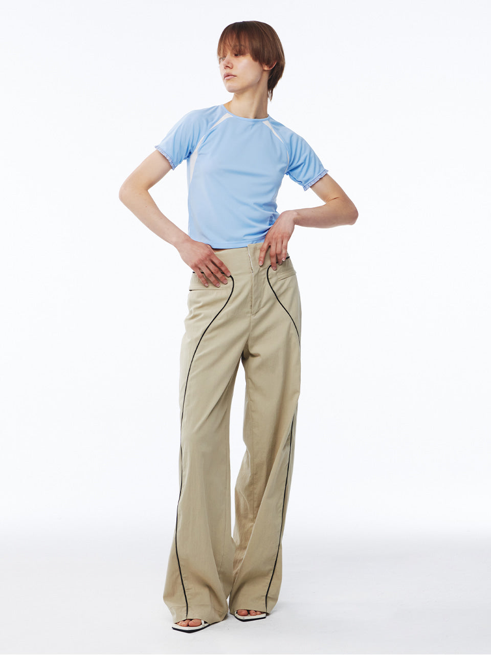 Kijun - Frill Backless Top (Sky Blue) product image 3 | TRAB K-Fashion Australia