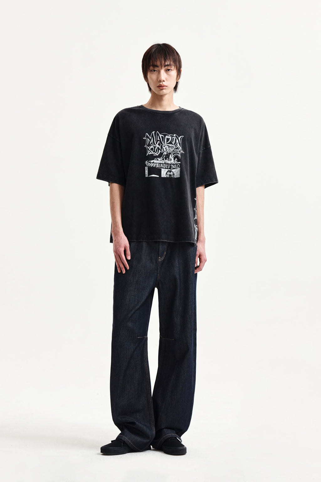 Matin Kim - Vintage Graffiti Artwork Top (Black) product image 13 | TRAB K-Fashion Australia
